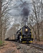 RBMN 2102 westbound in the woods above Lake Hauto on the hometown hill grade